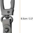 HARFINGTON Car Keychain Clip Leather Key Chain Ring Key Holder Organizer for Men (Grey)