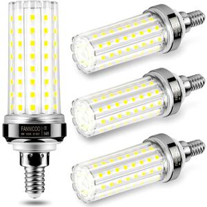 FanNicoo E12 LED Bulbs,20W LED Corn Light Bulb 150W Equivalent 2500 Lumen 6500K Cool Daylight White Non-dimmable LED Candelabra Bulbs Pack of 4
