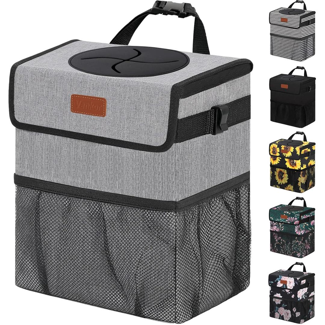 Car Trash Can Trash Bag Bin Hanging Waterproof Automotive Car Garbage Cans Leak Proof Vehicle Trash Can Grey (2.2 Gallons) Car Trash Can Trash Bag Bin Hanging Waterproof Automotive Car Garbage Cans Leak Proof Vehicle Trash Can Grey (2.2 Gallons)