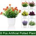 Yoratee 6pcs Artificial Pot Flowers Small Fake Plants with Pot Mini Potted Plants for House Office Tabletop Decoration