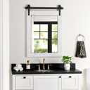 Farmhouse Bathroom Mirror for Over Sink 22*32, Barn Door Mirror, Rustic Wall Mirror for Bathroom White, Living Room, Entryway