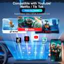 Wireless CarPlay Adapter, Car Adapter with Netflix Fast Car Video Plug & Play, Easy Setup, Supports Netflix/YouTube/TF Card Streaming Equalizers and More