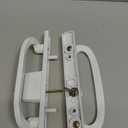 Patio Sliding Door Handle Set with Mortise Lock, Key Cylinder and Keeper, Replacement Handle Lock Set Fits Door Thickness from 1-1/2" to 2-1/4", 3-15/16" Screw Hole Spacing, Keyed, White