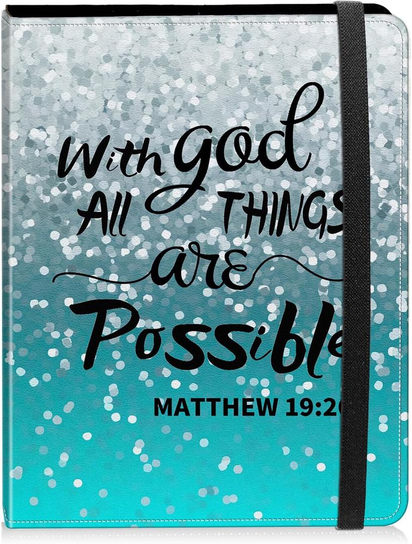 Photo Album 4x6 Photos - 60 Photos Capacity PU Leather Cover Photo Album with Strong Elastic Band, Portable Picture Album for Family Wedding Wedding Anniversary, Christian Bible Verse