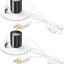 2 Set Blow Mold Light Kit Replacement,E27 E26 Single Bulb Cord Kit for Halloween,Christmas,Salt Lamp,Craft Indoor Outdoor Decorations,Salt Lamp Base with Switch Fuse Plug