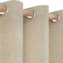 YoungsTex Burlap Linen Curtains with Grommet 84 Inch Length for Living Room, Natural Tan Light Filtering Drapes Privacy Semi Sheer for Farmhouse Bedroom, 2 Panels, 52 X 84 Inch