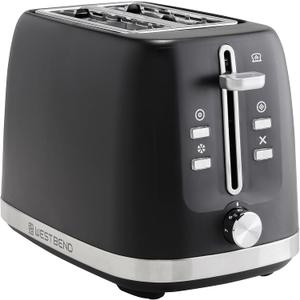 West Bend Toaster 2-Slice Extra-Wide and Deep Slots with 3 Functions and 7 Shade Settings Manual Toast Lift Lever Auto Shut-Off and Removable Crumb Tray, 750-Watts, Black
