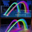 POOLHOUR Pool Fountain with 10 Colors Rainbow Lights for Above Ground/Inground Pools, Dual-Head Adjustable Pool Waterfall & Pool Sprinkler with Timer, 5000mAh Battery, Remote-Controlled, Grey