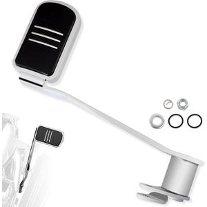 WOWTK Rear Brake Lever w/Brake Pedal Pads for Harley 2014-2025 Touring and Trike,for CVO Road Glide Road King Electra Glide Road King Street Glide,Chrome