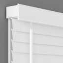 Lumino - 2" Cordless Flat Slat Faux Wood Window Blinds for Home - 34" W x 60" L - White, Faux Wood Blinds for Indoor Windows, Venetian Room Darkening Blinds