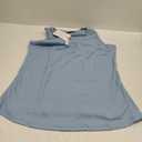 MEROKEETY Women’s Ribbed Sleeveless Tank Top – Blue, Size XL