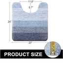 OLANLY Luxury Toilet Rugs U-Shaped 24x20, Extra Soft and Absorbent Microfiber Bathroom Rugs, Non-Slip Plush Shaggy Bath Mat, Machine Wash Dry, Contour Bathroom Mats for Toilet Base, Blue