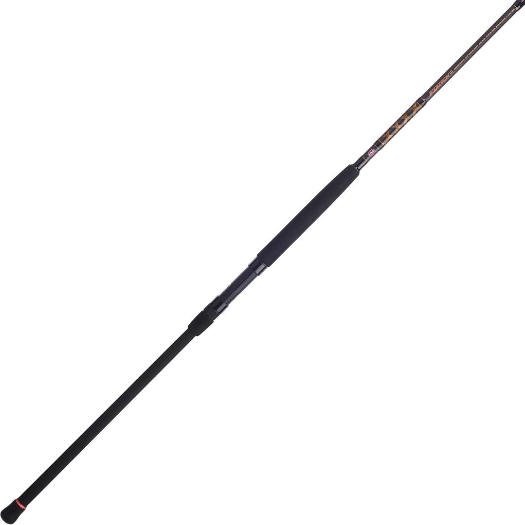 PENN Squadron III 10’ Surf Spinning Fishing Rod; 2-Piece, 15-30lb Line Rating, Medium Heavy Rod Power, Moderate Fast Action, 1-5 oz. Lure Rating, Titanium/Red/Gold