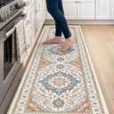 DEXI Kitchen Floor Mats Cushioned Anti Fatigue Runner Rug, 24x87 Beige