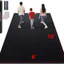 Large Exercise Mat for Home Workout,12‘x6’/10'x6'/9'x6'/8'x6'/7'x5'/6'x4' (7mm) Extra Thick Workout Mat, High-Density Gym Mat for Cardio, Jump Rope, MMA, Weights (Shoe-Friendly)