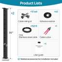 5-10ft Black Modular Cable Railing Kit for Deck Surface Mount 36inch HU01 | 2 Level Post Kit with Wire Rope & Cable Railing Hardware, No Handrail, Black Cable Railing System, Length Adjustable