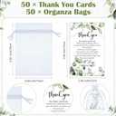 Pickmesh 50 Sets Wedding Souvenir for Guests Heart Multi Function Bottle Opener Nail Clipper with Thank You Cards White Organza Bags Wedding Party Supplies Bridal Shower Gift (Thank You)