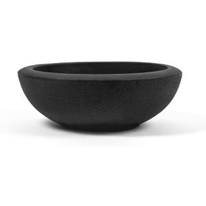ARBORA 21" Santorini Bowl Polyresin Indoor and Outdoor Planter with Classic Black Finish - Durable, Weatherproof, Lightweight, Large Plant Pot for Patio, Garden, Deck, Entryway, 21" Single