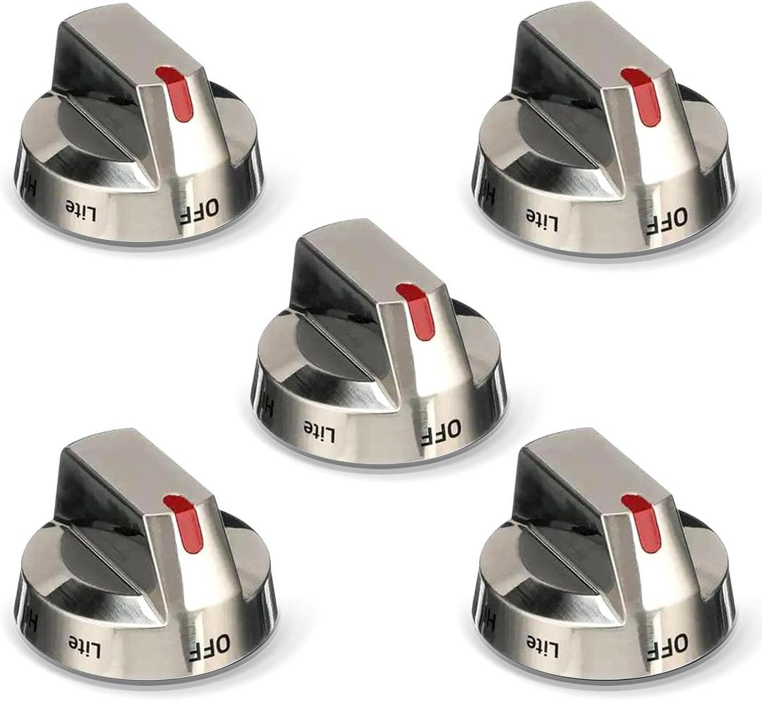 DG64-00473A Stove Knobs Oven Knobs Gas Burner Control Dial Compatible with Samsung Stove Knob Replacement NX58H5600SS NX58H5650WS NX58M6850SS NX58F5700WS NX58J7750SS 5 Pack