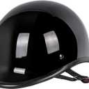 Yesmotor Motorcycle Helmet Half Shell Hawk Style Helmets Compact Lightweight Open Face for Motorcycle Street Bike Cruiser Moped - DOT Approved (Light Black,L)