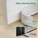 Door Draft Stopper with Brush, 39" Door Sweep for Bottom of Door, Self Adhesive Weather Stripping for Bottom of Door, Under Door Seal Dust/Noise/Hot or Cold Air Insulation, White, 1 Pack