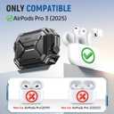 MOBOSI for AirPods Pro 3 Case [IP68 Waterproof Case for iPods Pro 3&Compatible with MagSafe] Military Grade Protective Earpods Pro3 Cover with Secure Lock, Keychain & Phone Stand (2025),Black