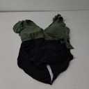 Blooming Jelly Women's Tummy Control Swimsuits Slimming One Piece Bathing Suit Ruffle Wrap V Neck Swimwear (3X-Large, Army Green and Black)