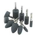 10 Pcs Various Shapes Grinding Stones - 1/4" Hex Shank Aluminum Oxide Mounted Sharpening Bits for Drill, Rotary Tool