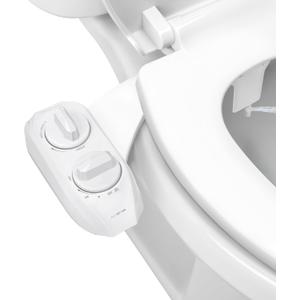 LUXE Bidet NEO 120 Plus - Single Nozzle, Non-Electric Bidet Attachment for Toilet Seat, Patented Slide-In Install, 360 Self-Clean, EZ-Lift to Clean, Rear Wash (White)