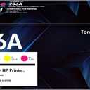 206A Toner Cartridges 4 Pack MFP M283fdw M283cdw Toner Compatible for HP 206A 206X W2110a W2110x M255dw Color LaserJet Pro MFP M283fdw M283cdw M255dw M283 M255 Printer Ink (Black Cyan Yellow Magenta)