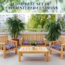 3 Pcs Wicker Chair Outdoor Cushion for Furniture, 1 Loveseat Seat and 2 U-Shape Cushion for Patio Furniture(Tropical Floral)