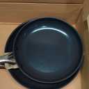 Blue Diamond 9.5 & 11" Nonstick Frying Pan Skillet Set, Diamond Infused PFAS & PTFE-Free Ceramic Pots & Pans, Dishwasher & Oven Safe, Stay Cool Handles, Durable Non Toxic Metal Utensil Safe, Blue