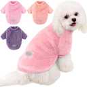 3 Pack Dog Sweater Clothes for Small Dogs Girls Boys with Reflective Strip Small Dog Sweaters Coat Soft Warm Pet Puppy Clothes Sweater, Pink+Purple+Peach, Medium (Back:9.84",Chest:14.56",Neck:10.23")