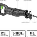 GALAX PRO 120V Reciprocating Saw, 6.0 Amp Variable Speed Corded Reciprocating Saw with1-1/8" Stroke Length, 2800RPM and 6" Max for Wood, Metal, PVC Pipe Cutting