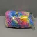 Soft Unicorn Hooded Robe with Matching Slippers Headband and Blindfold for Girls (5-6 Years, Blue/Pink Stars)