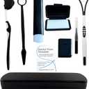 Portable Orthodontic Oral Care Kit for Braces - Interdental Brush Dental Wax Dental Floss Toothbrush Cleaning Kit, Black