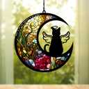 BamLue Cat Memorial Suncatcher for Windows Memorial Ornament, Pet Sympathy Gift to Memorialize The Loss, Angel Cat Sun Catchers with Personalized Decorations in Loving Memory for Loss