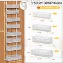 VyGrow Over the Door Organizer, 8-Tier Pantry Organizer with Fully Enclosed Mesh Baskets, Heavy-Duty Metal Hanging Spice Rack for Kitchen Bathroom Laundry Room, 2-in-1 Wall Mount or Door Mount, White