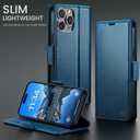 for iPhone 15 Pro Max Case Wallet with RFID Blocking Card Holder, PU Leather Kickstand Protective Flip Phone Cover Fit for iPhone 15 Pro Max 6.7", Blue