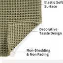 Waffle Bath Mat Rug, Super Absorbent Non Slip Bath Mats for Bathroom Mat Ultra Soft Bathmat Machine Washable Bathroom Rugs with Tassels, Bath Rugs Beside Tub, 18" x 30" (1'6" x 2'6" (Rectangular), Dark Green)
