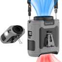 Socool 10000mAh Portable Waist Fan Clip on Wearable Belt Personal Fan Rechargeable Battery operated With 5 Speeds & Flashlight Neck Hands-Free 40H Cooling For Outdoor Camping Travel (Black)