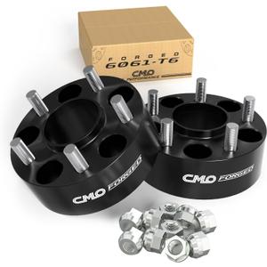 Customadeonly 5x120 Wheel Spacers | 2pcs 2" (50mm) Black Forged Hubcentric | 66.9mm Bore | M14x1.5 Studs | Fits Camaro, Corvette C8, Impala, CTS, CT5