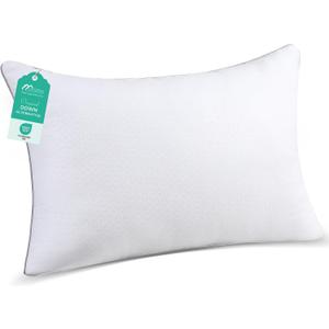Sasttie King Size Pillow, Hotel Collection Single Bed Pillow for Side, Back, and Stomach Sleepers - Down Alternative Plump Filling - White, Set of 1, King, 20x36 Inches