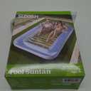 SLOOSH Inflatable Tanning Pool Lounger Float, 85" x 57" Extra Large Pool Floats Adult with Pillow, 4 in 1 Suntan Tub Raft Floatie,Sunbathing Bed Lounge for Water Blow Up Ball Pit, XL-Golden White