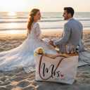Mrs Tote Bag Est. 2025  Wedding Gift Bag for Bride, Bachelorette Party Tote, Canvas Honeymoon Bag for Women