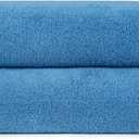Amazon Basics 2 Piece Quick-Dry Oversize Bath Towel, 100% Cotton, Lake Blue, 54" x 30"