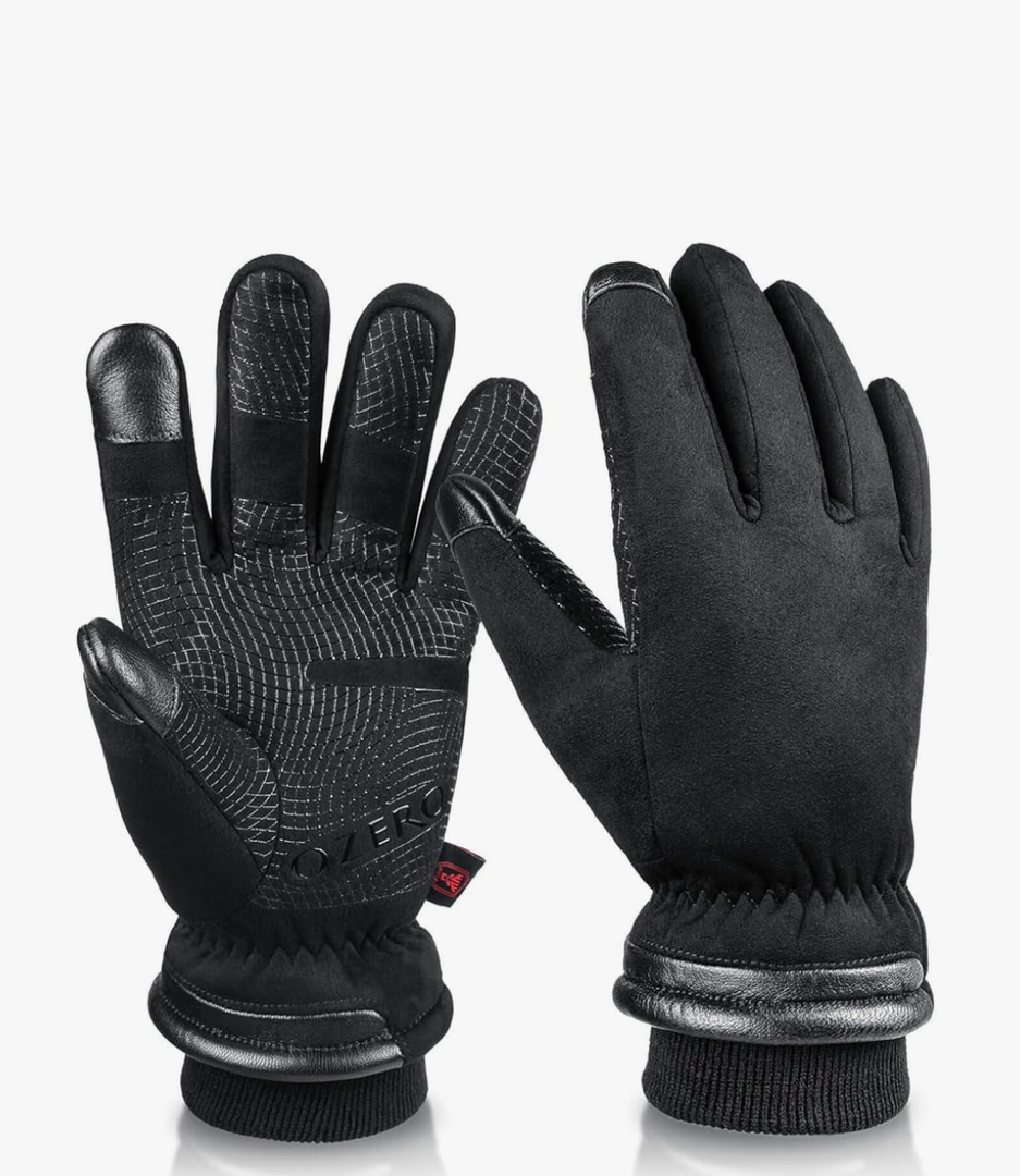 OZERO Waterproof Winter Gloves Men Women -30 ℉ Cold Proof Touchscreen Anti Slip Silicon Palm - Heated Glove Thermal for Driving Cycling Motorcycle in Cold Weather Warmest Gifts for Dad XL