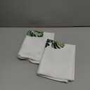 Tropical Monstera Leaf Kitchen Towels Set of 2, Green Jungle Palm Leaf Tropical Hand Towels for Bathroom Kitchen Decor, Green and Pink Botanical Dish Tea Towels, 16x24 Inches