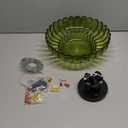 Flush Mount Ceiling Light Green Glass Light Brushed Brass Modern Light Fixture for Living Room Kitchen Bedroom Hallway 3 Bulbs(Bulb Not Included)