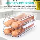 RoskDeewat Egg Holder for Fridge, Automatic Rolling Egg Container for Refrigerator, Stackable Fridge Organizers and Storage with Lid, Clear Plastic Egg Dispenser,Bin & Tray (1 Tier)